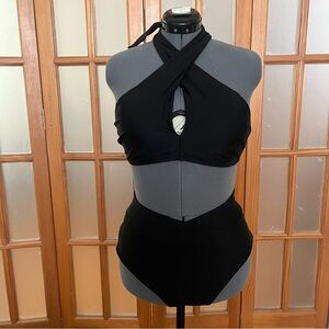 Aerie Black Halter Bikini Set